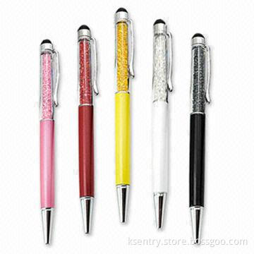 Promotion Gift 2-in-1 Crystal Touch Pen for iPhone 5 and iPad Mini, with Brief and Practical Design